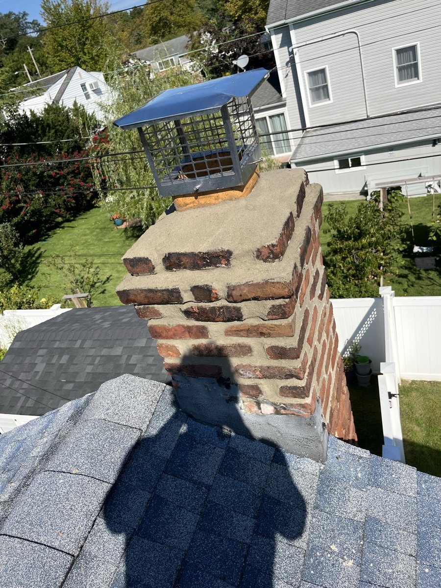 New chimney crown and cap installed by Capstone