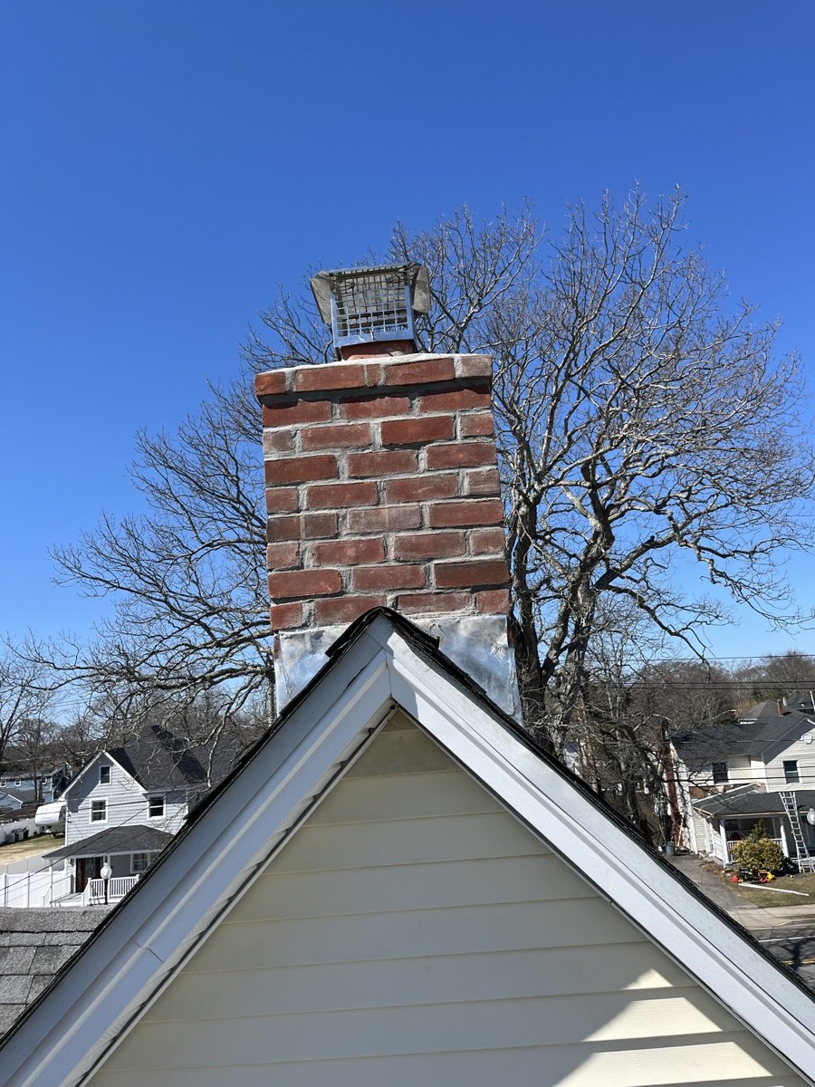 Completed chimney rebuild on Long Island home